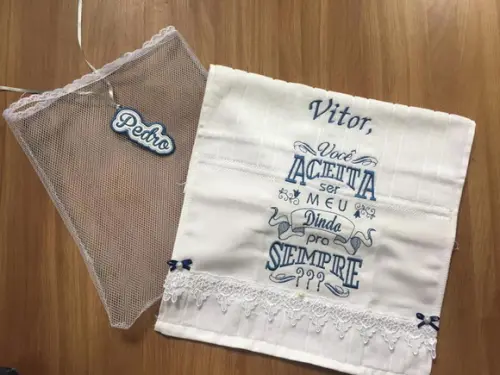Toalha Convite para Madrinha de Batismo