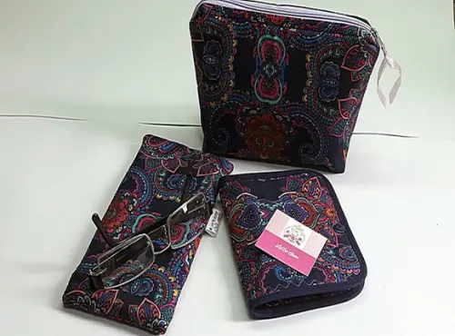 Kit Feminino Carteira, Porta Biju e Porta Óculos