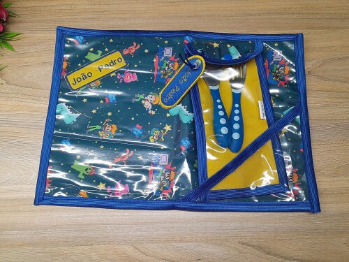 Jogo Americano Infantil  Plástificado + Porta talher Personalizado