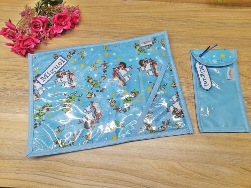 Jogo Americano Infantil Plástificado + Porta talher Personalizado