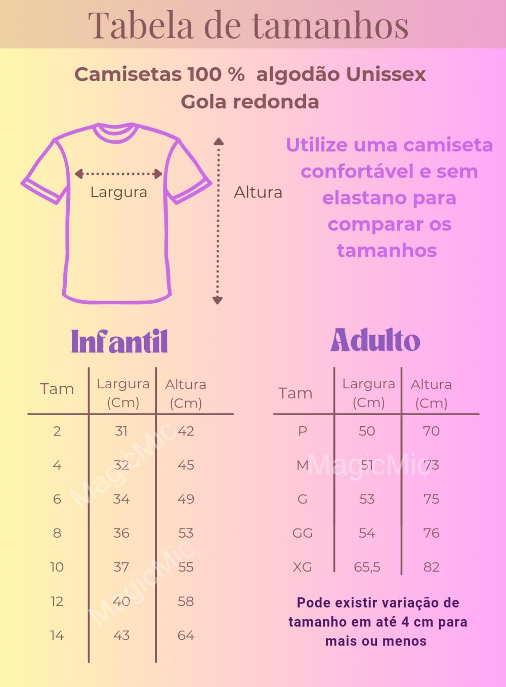 Camiseta 100% Algodão - Disney Conto de Fadas - Personagens