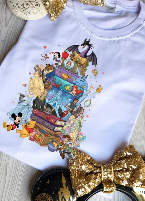 Camiseta 100% Algodão - Disney Conto de Fadas - Personagens
