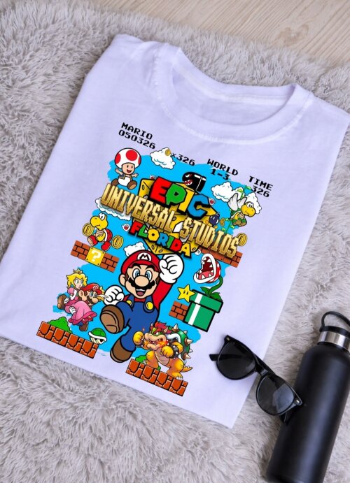 Camiseta Mario Epic Universe 100 % algodao unissex