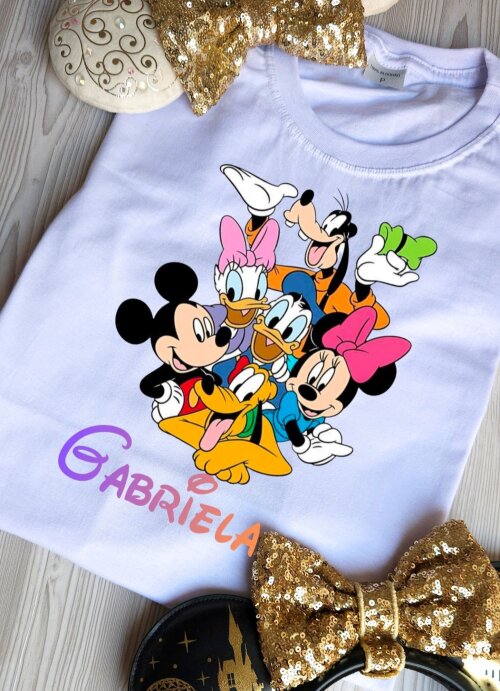 Camiseta Disney personagens personalizada com nome