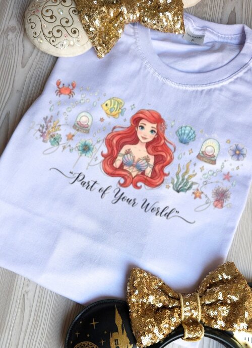 Camiseta princesas - Ariel 100 % algodão