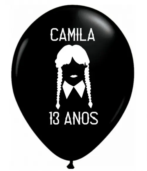 1000 Bexigas Balões Wandinha Addams Wednesday+ 50 Uni Brinde