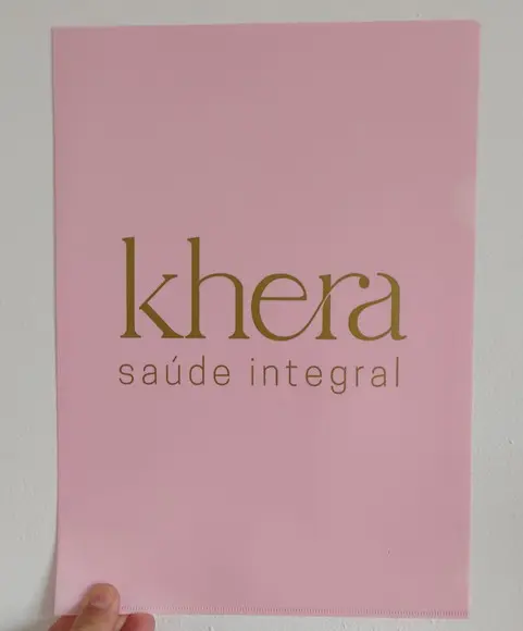 Pasta l A4 Rosa Pastel com Seu Logo Dourado (100)
