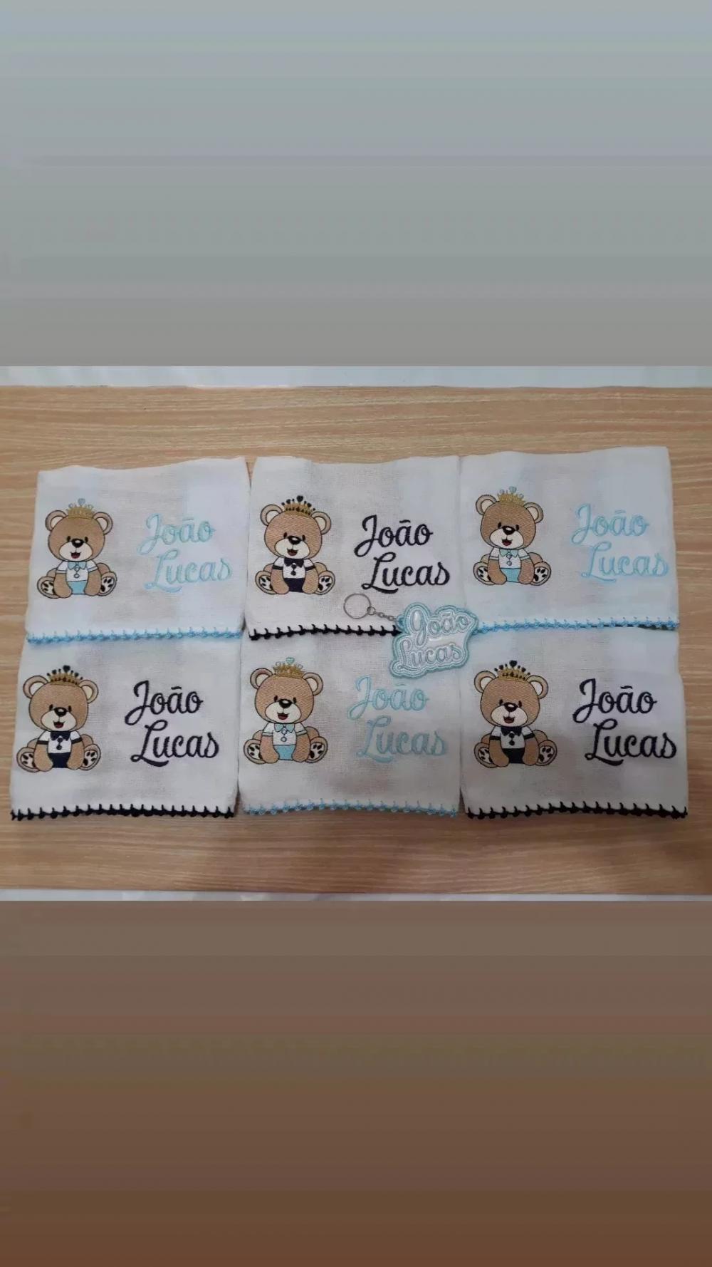 Kit Fraldas de Boca Bordadas com 6