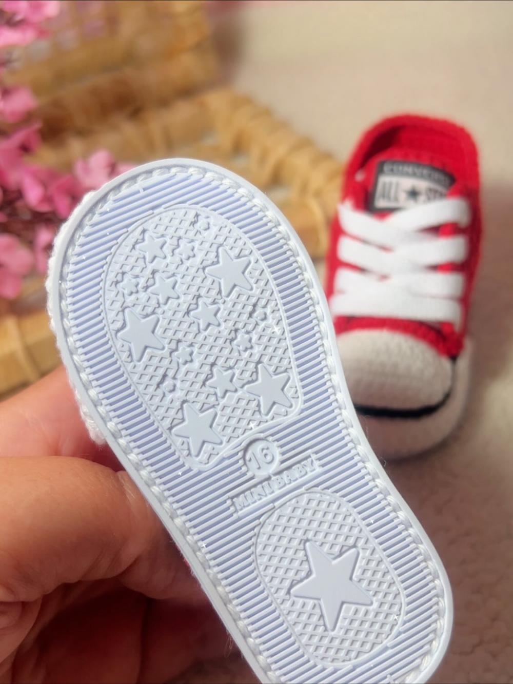 All Star de Crochê Vermelho