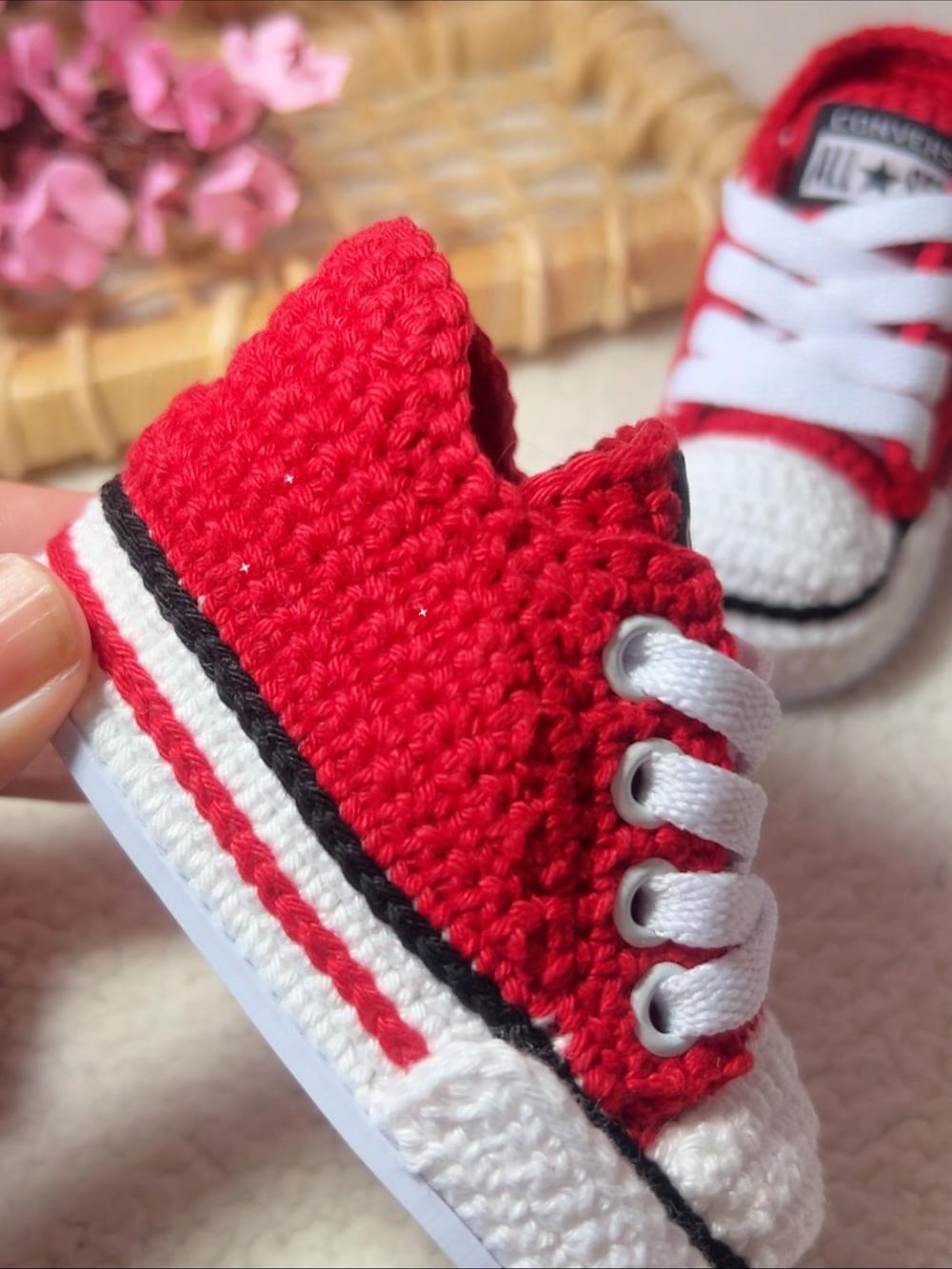 All Star de Crochê Vermelho