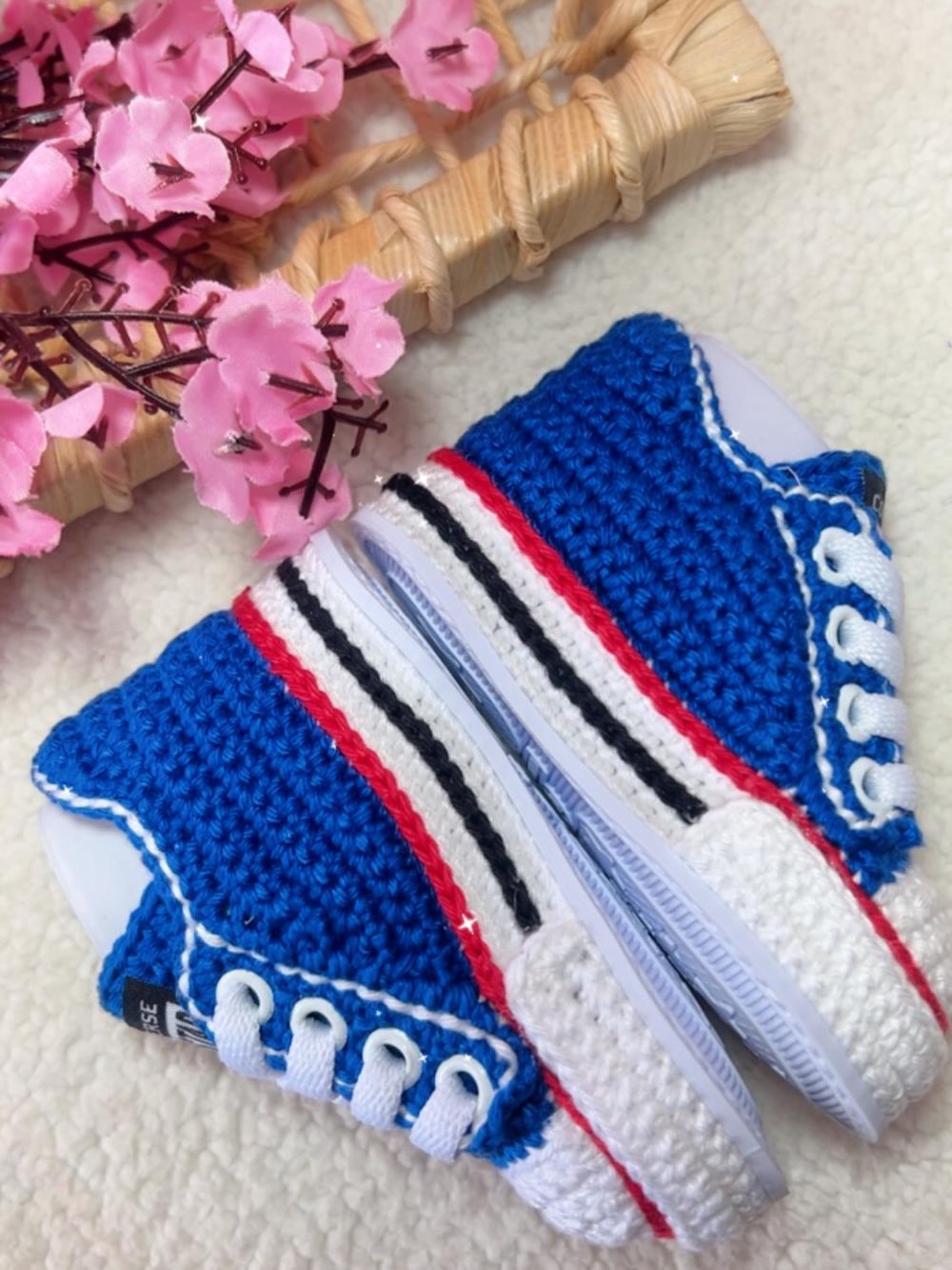 All Star de Crochê Azul Royal