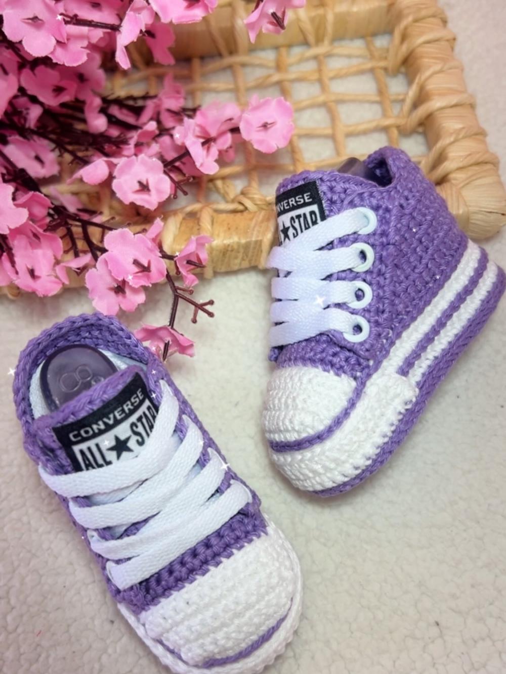 All Star de Crochê Roxo Sola de Crochê
