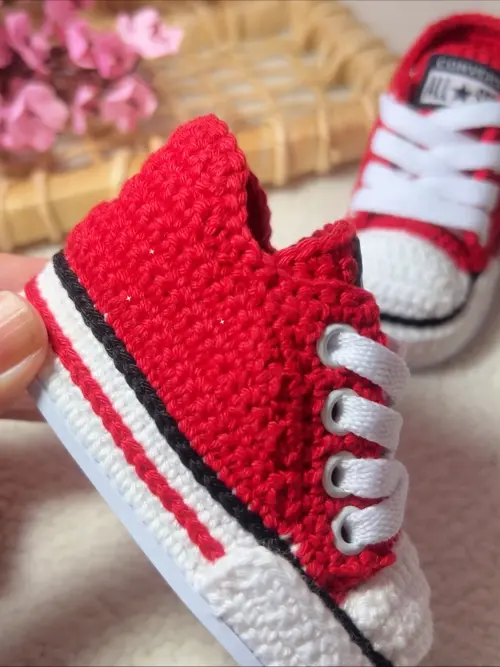 All Star de Crochê Vermelho