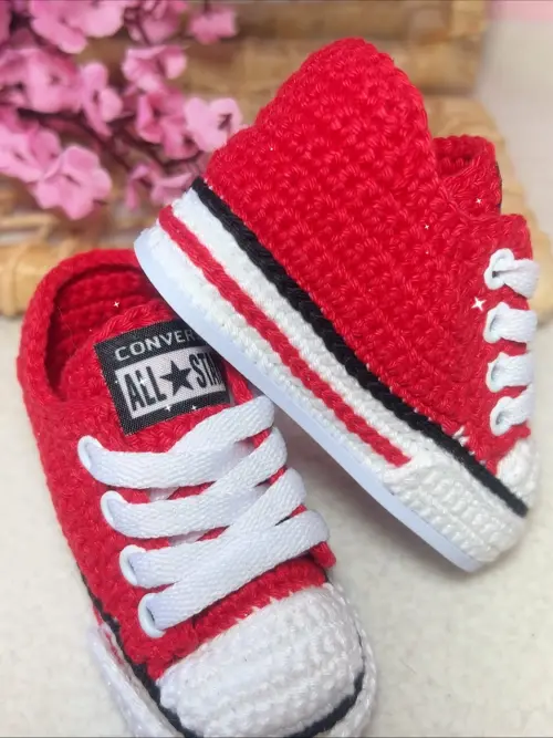 All Star de Crochê Vermelho