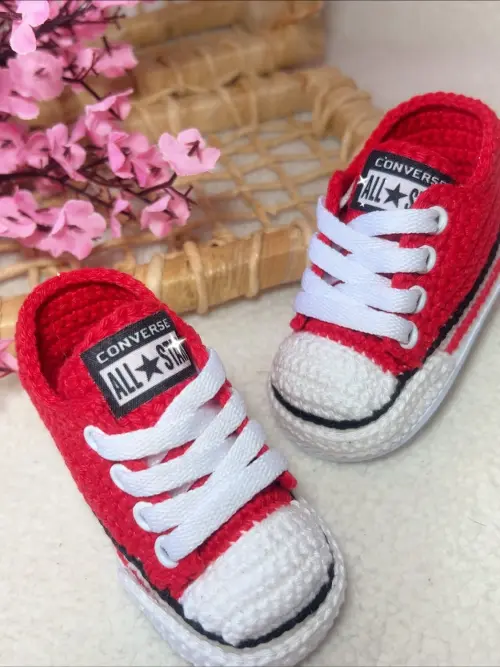 All Star de Crochê Vermelho