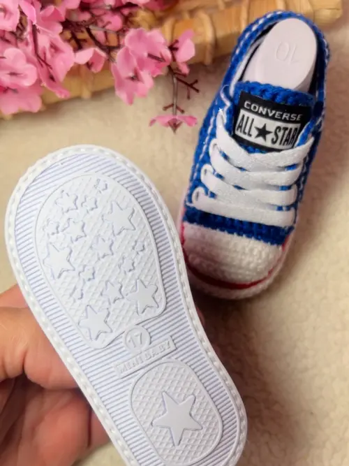 All Star de Crochê Azul Royal