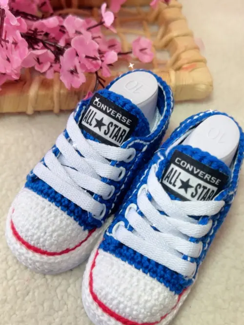 All Star de Crochê Azul Royal