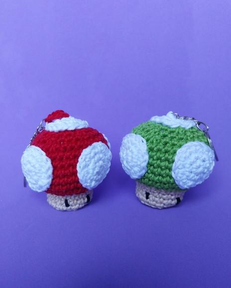 Amigurumi Chaveiro Cogumelos do Mario - Super Mushroom