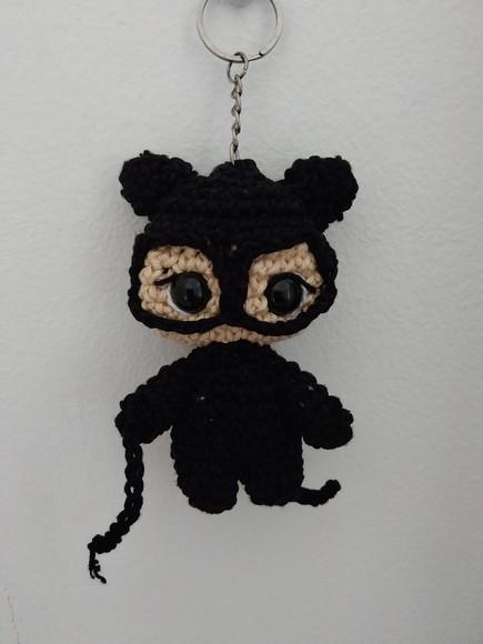 Amigurumi Mulher Gato Chaveiro