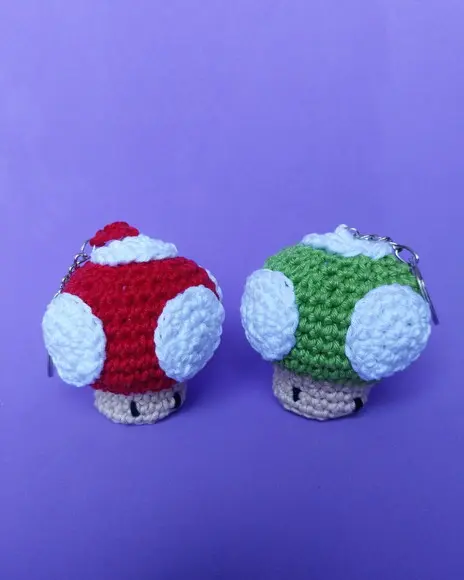 Amigurumi Chaveiro Cogumelos do Mario - Super Mushroom