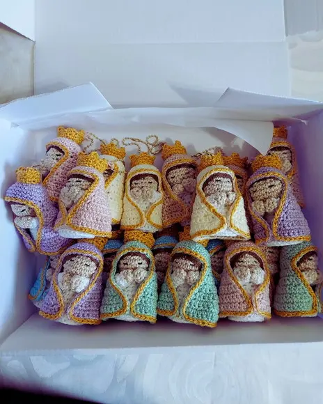 Chaveiro Santinhas de Crochê para Lembrancinhas