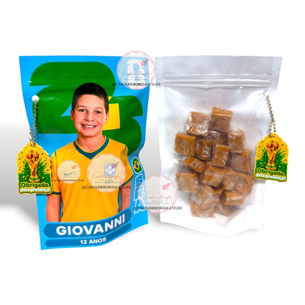 Saquinho Zip Personalizado para Festa Infantil com Chaveiro | Qua