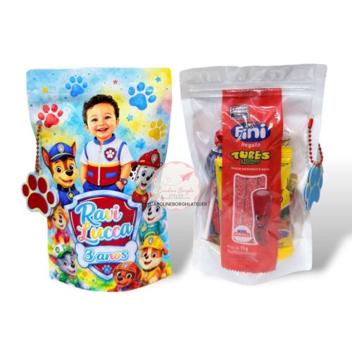 Saquinho Zip Personalizado para Festa Infantil com Chaveiro | Qua