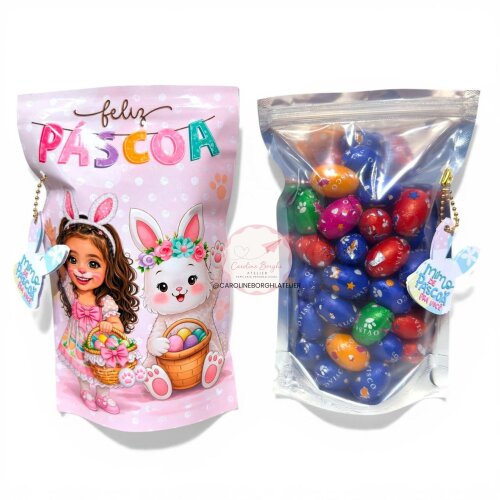 Saquinho Zip Personalizado para Festa Infantil com Chaveiro | Qua