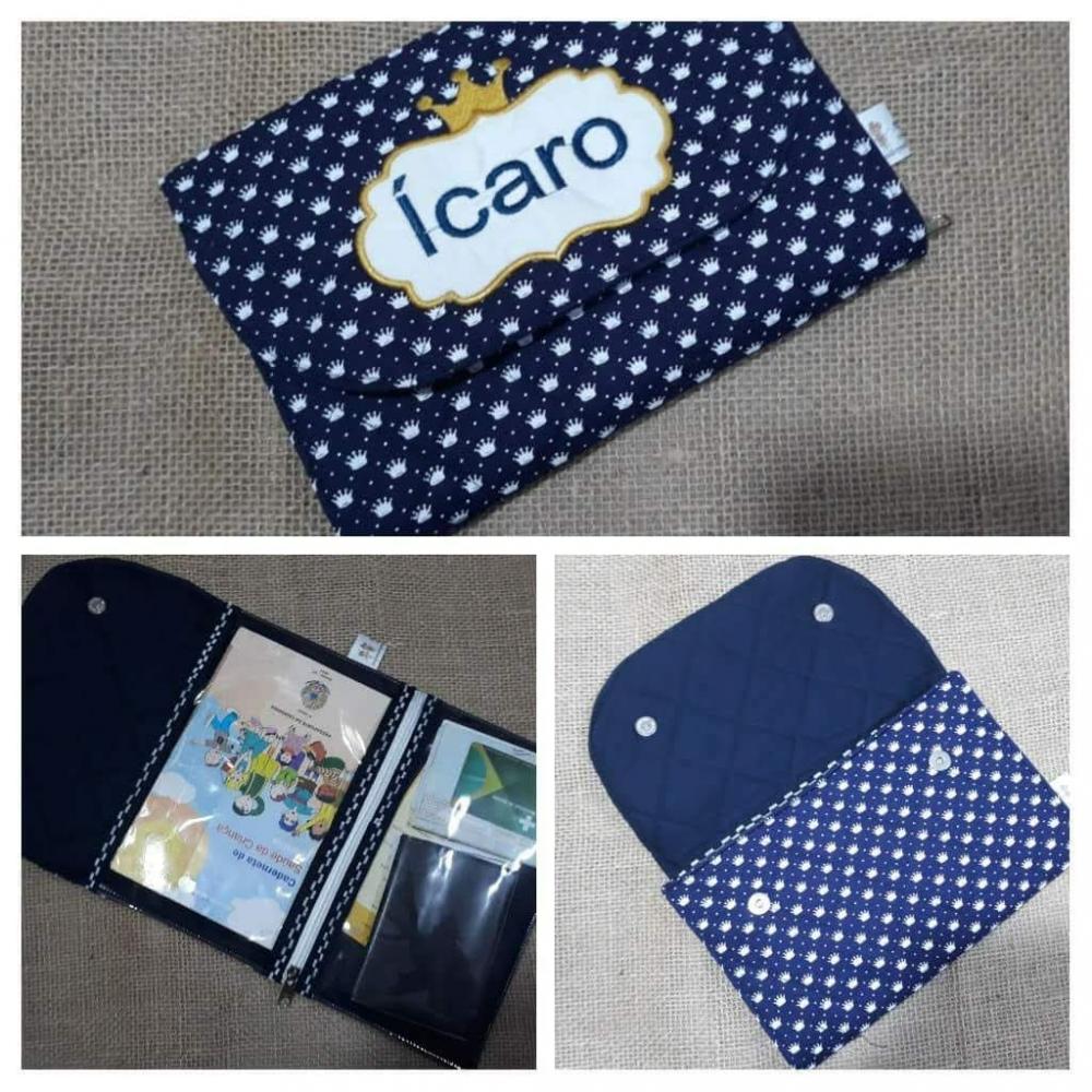 Porta cardeneta de vacina e documento personalizada