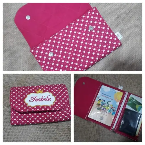 Porta cardeneta de vacina e documento personalizada
