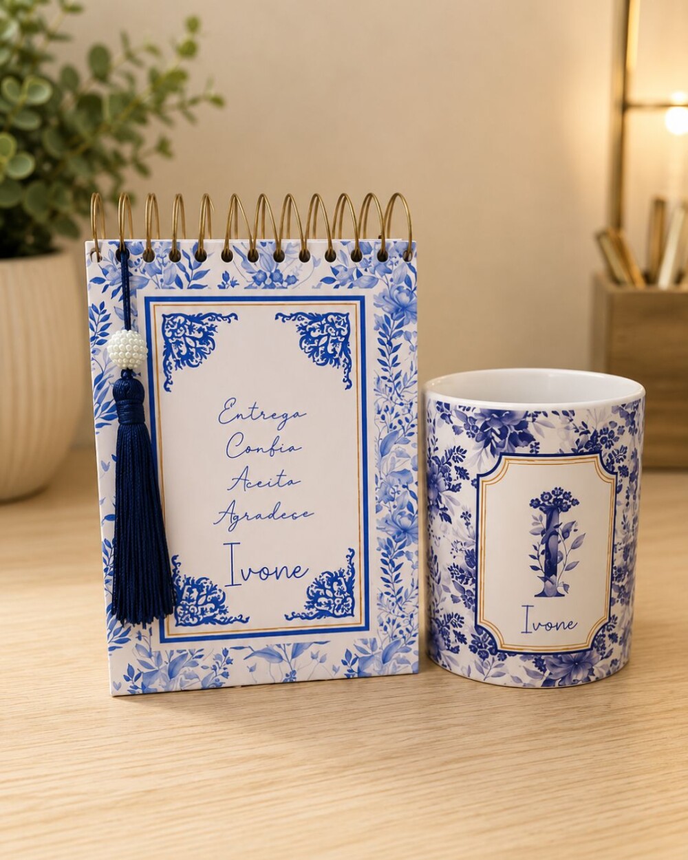 Kit Bloco de Notas + Caneca de Cerâmica Personalizado