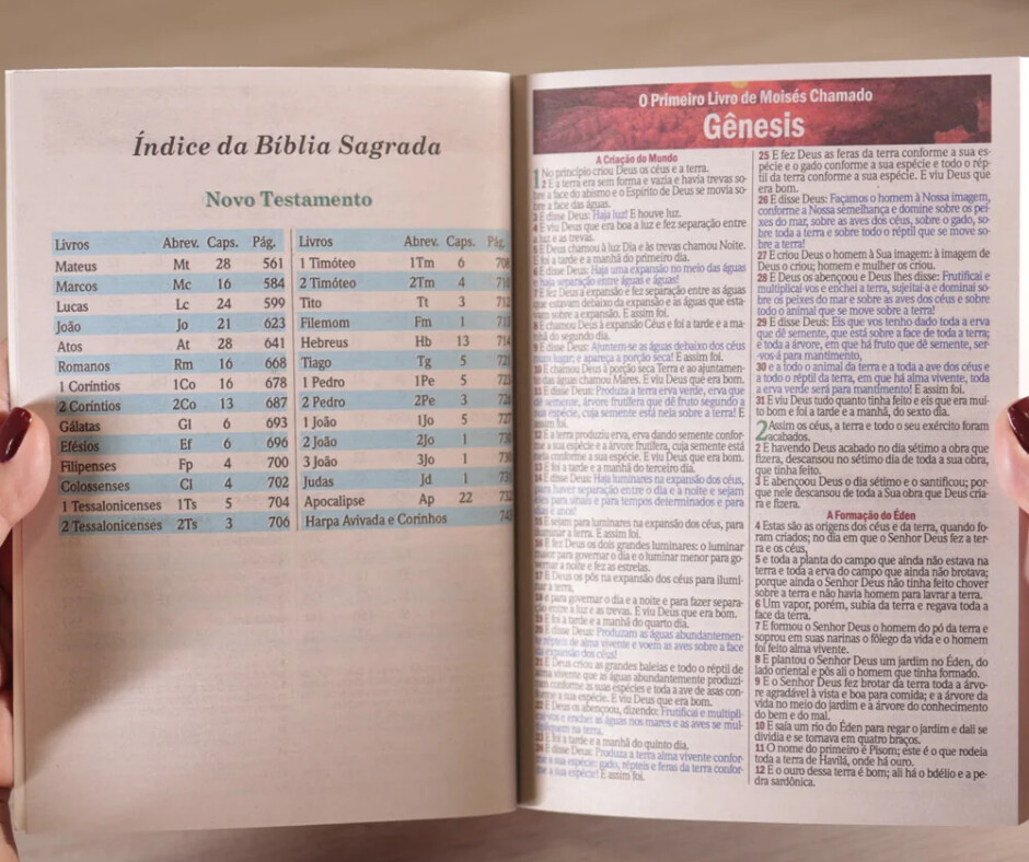 Bíblia Sagrada Letra Maior Personalizada com Caixa Cartonada Flo