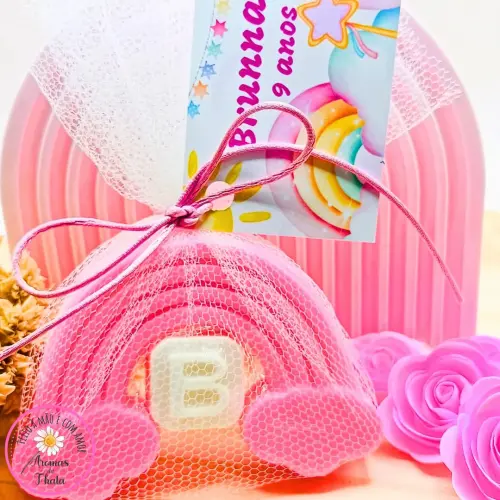 Lembrancinha Maternidade Sabonete Arco-íris Mais Letrinha