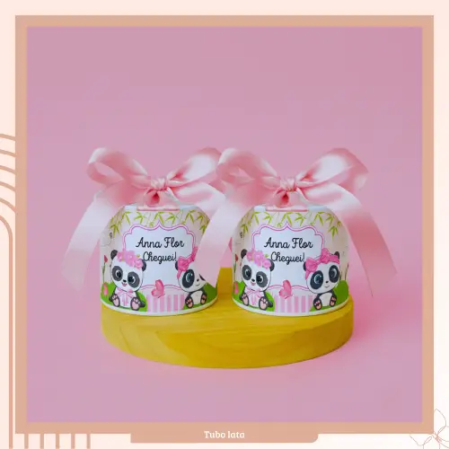 Lembrancinha Personalizada Mini Tubo Lata 7x6 Panda
