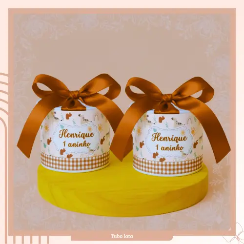 Lembrancinha Personalizada Mini Tubo Lata 7x6 Cavalinho