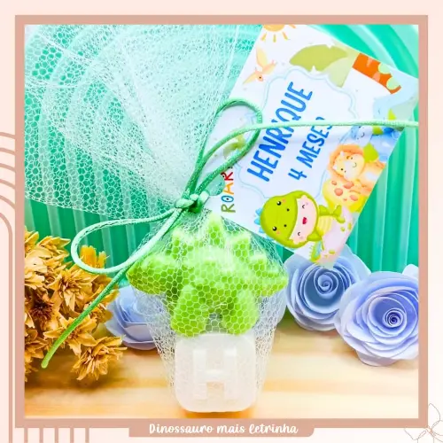 Lembrancinha Sabonete Dinossauro Mais Letrinha