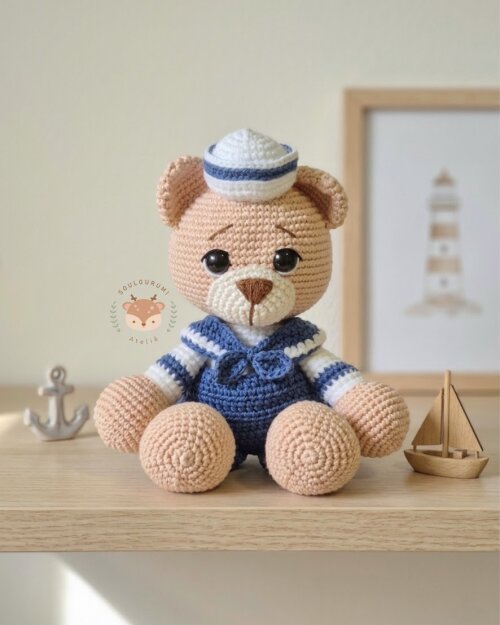 Urso Marinheiro Amigurumi