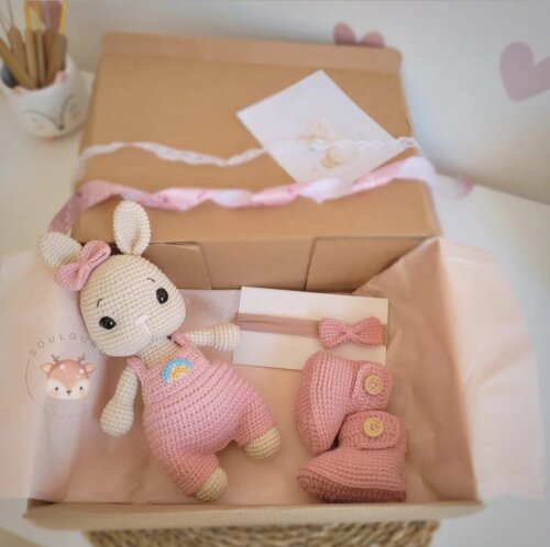 Kit Boas Vindas Bebê Coelha Amigurumi