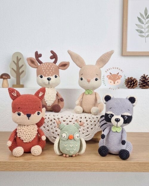 Coleção Bosque Encantado em Amigurumi (Unidade)