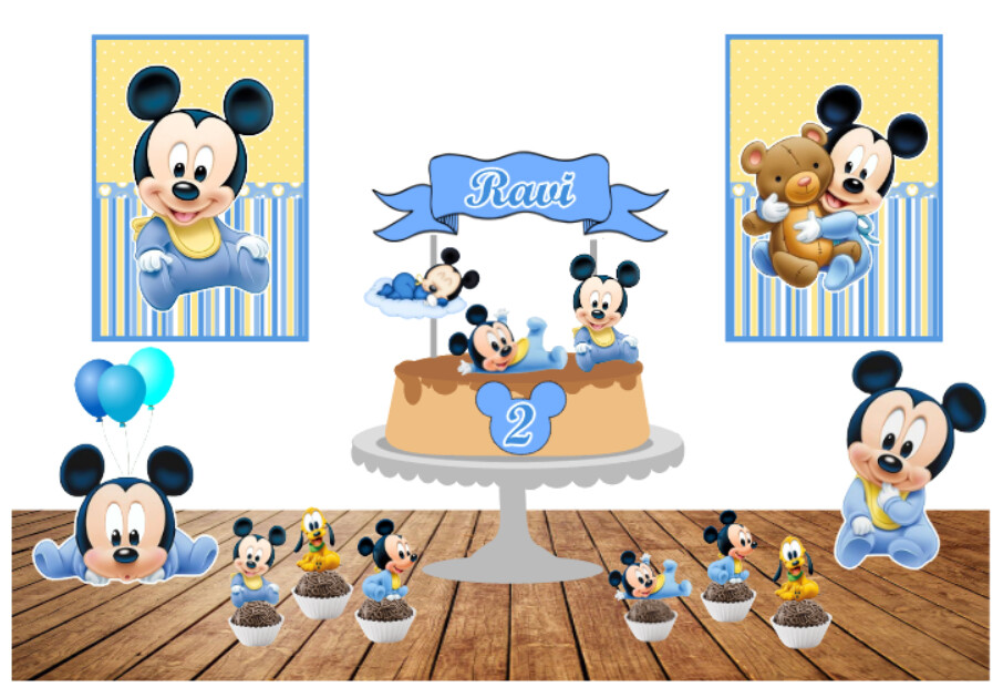 KIT FESTA SÓ UM BOLINHO MICKEY BABY. FAZEMOS TODOS OS TEMAS