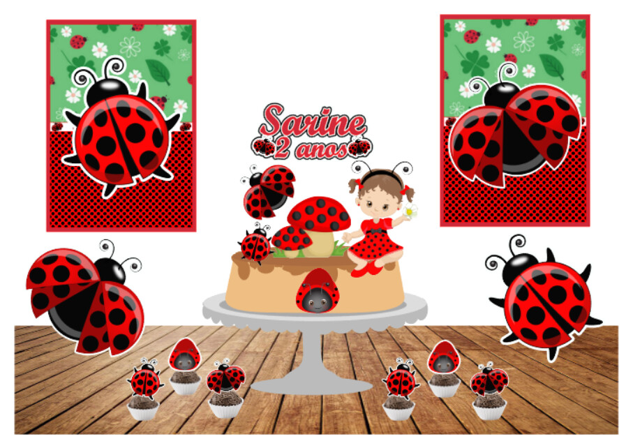 KIT FESTA SÓ UM BOLINHO JOANINHA. FAZEMOS TODOS OS TEMAS
