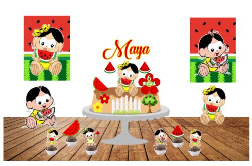 KIT FESTA SÓ UM BOLINHO MAGALI CUTE BABY. FAZEMOS TODOS OS TEMAS