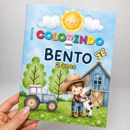 10 Livros de Colorir Personalizado Fazendinha | 10 Desenhos | Lembrancinha Infantil,