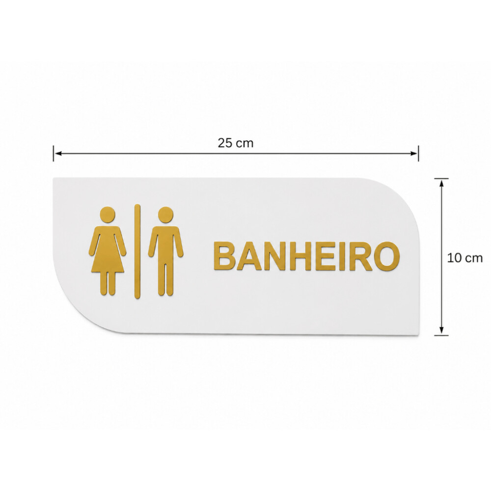 Placa Sinalização Banheiro MDF e Acrílico