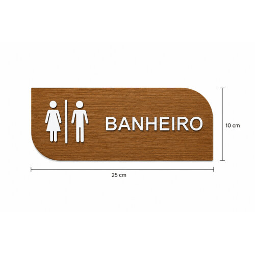 Placa Sinalização Banheiro em MDF Acrílico com Fixação Adesiva – Design Moderno e Sofisticado