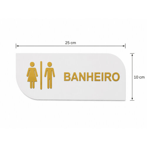 Placa Sinalização Banheiro MDF e Acrílico