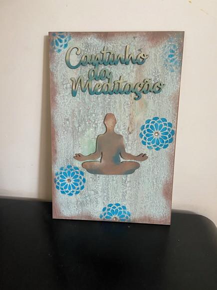 Cantinho da Meditação Placa Decorativa