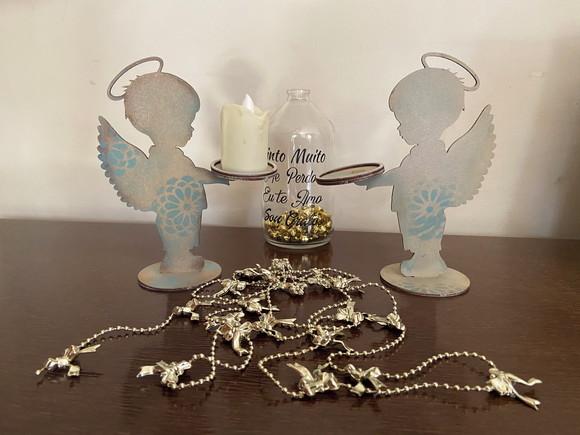 Dupla Anjinhos Porta Velas