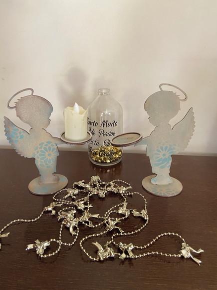 Dupla Anjinhos Porta Velas