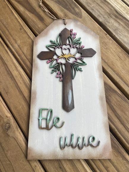 Ele Vive Enfeite de Páscoa Cristã